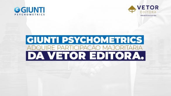 Banner que representa a aquisição majoritária da Vetor Editora pela Giunti Psychometrics,
